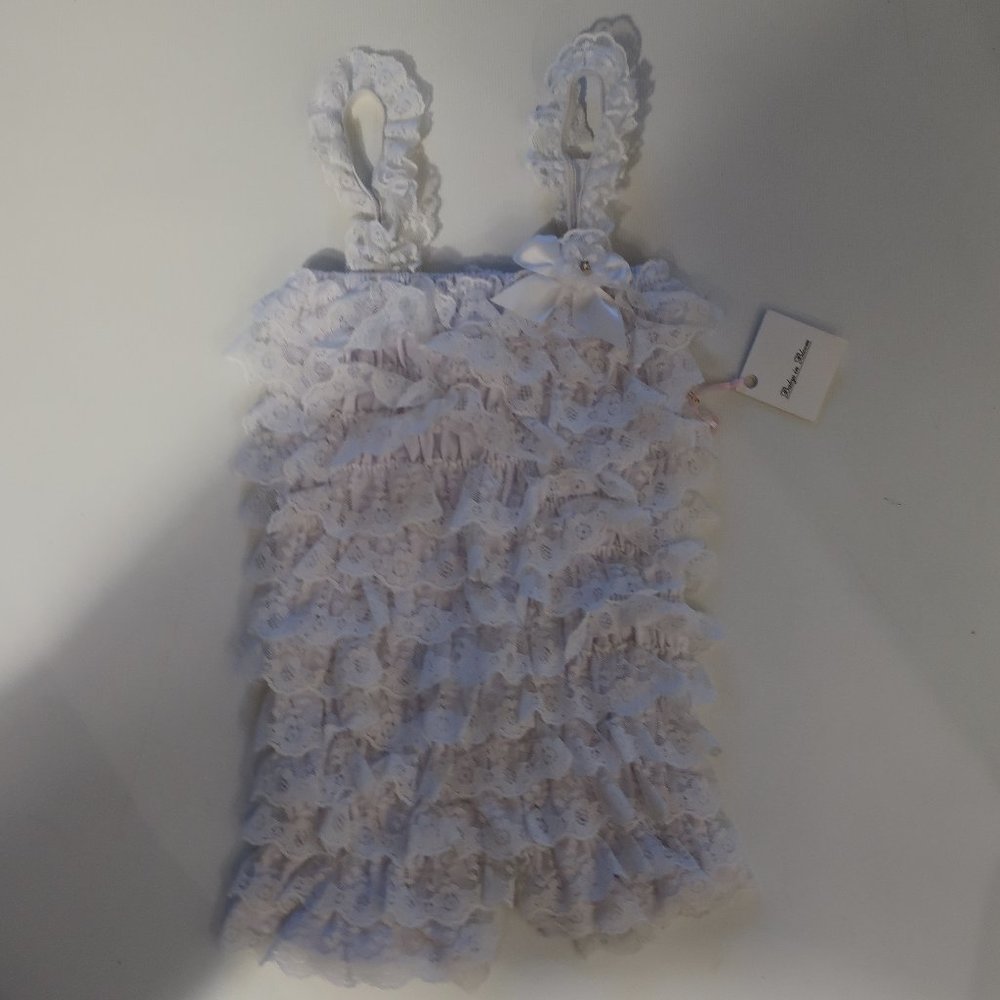 NWT Baby Girls Babys In Bloom White Lace Romper 6-18 mths*